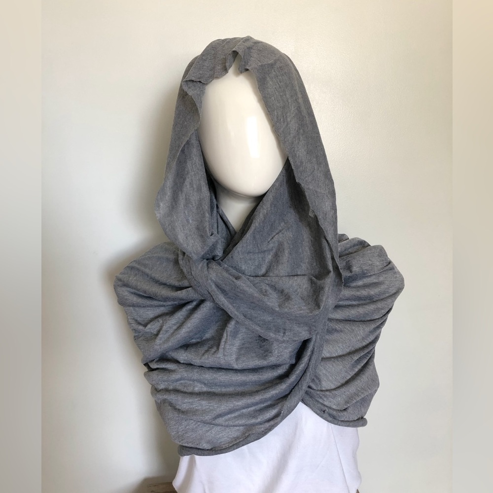 Papillon Large Gray Jersey Infinity Scarf - Picture 2 of 7